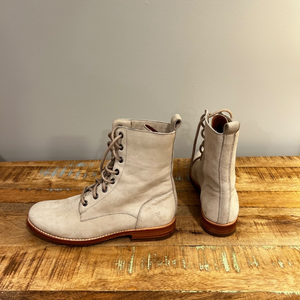 Frye - Natalie Lace-up Leather Nubuck Ankle Boot [Women - Size 8]